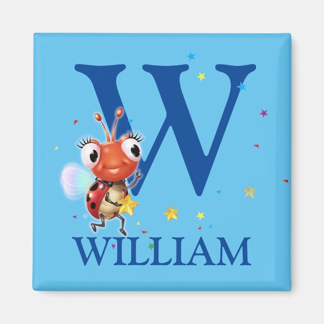 Imã de geladeira inicial de joaninha (Frente)