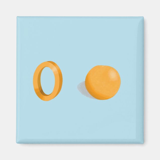 Imã de geladeira laranja (Frente)