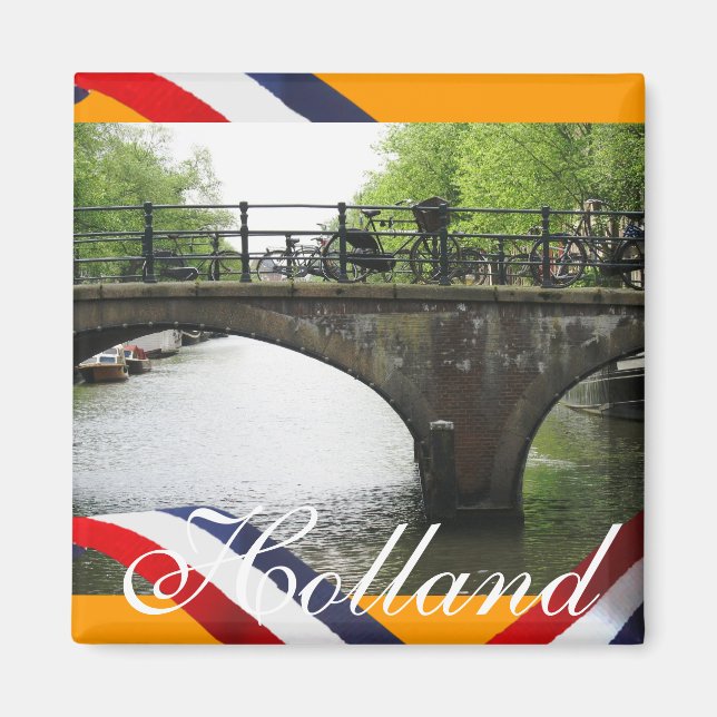 Imã de geladeira Laranja do Canal Holland (Frente)