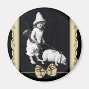 Imã de geladeira leitão e de I do vintage da