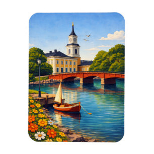 Ímã de Geladeira Oulu Finlândia Arte de Viagem Vin