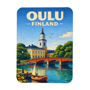 Ímã de Geladeira Oulu Finlândia Arte de Viagem Vin