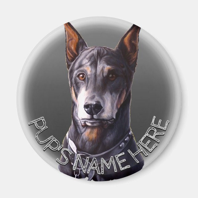 Imã de geladeira Personalizada de Cachorros Doberm (Frente)