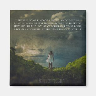 imã de geladeira quadrada com mensagem inspiradora