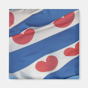 Imã de geladeira quadrada da bandeira do Frisian