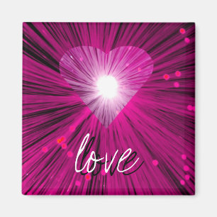 imã de geladeira quadrada 'Love' do Coração Ros