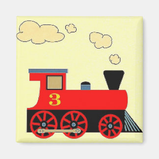 imã de geladeira "Red Train No. 3"