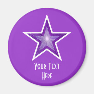 imã de geladeira roxo 'Seu Texto' de Estrela Roxa