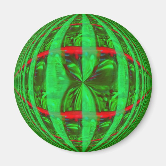 Imã de geladeira Verde Orb (Frente)