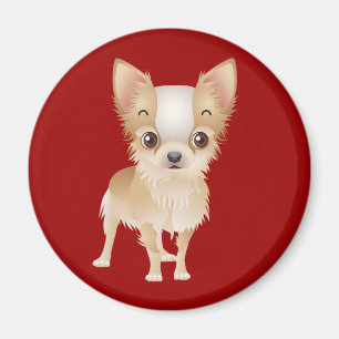 Imã de geladeira Vermelha de Cachorro Chihuahua