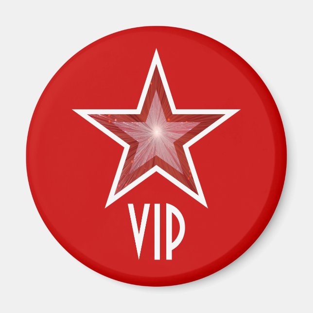 Imã de geladeira "VIP" da Estrela Vermelha em verm (Frente)