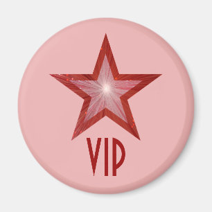 imã de geladeira 'VIP' da Estrela Vermelha, rosa
