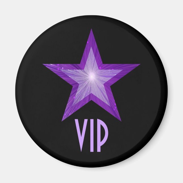 Imã de geladeira "VIP" em estrela roxa (Frente)