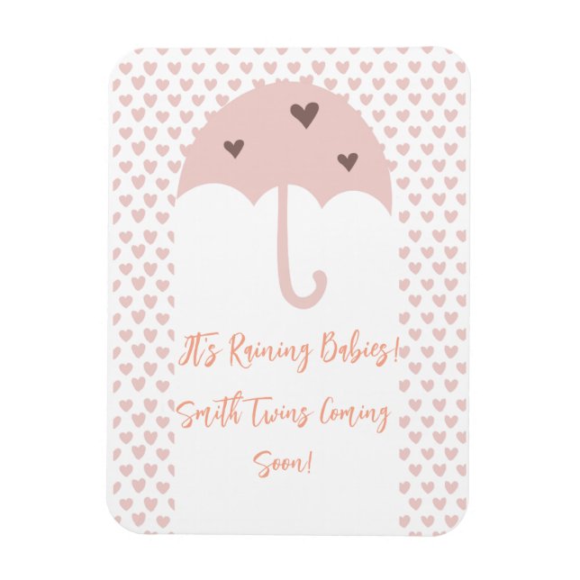 Ímã de Gravidez de Gêmeos Chuvendo (Vertical)