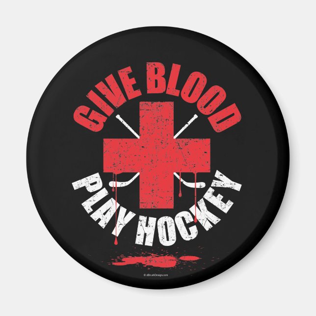 Imã Dê Hockey com Sangue v1 (Frente)
