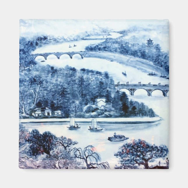 imã de imagem de porcelana chinês vintage (Frente)