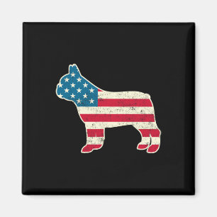 Imã De Julho Francês Bulldog American Flag Usa