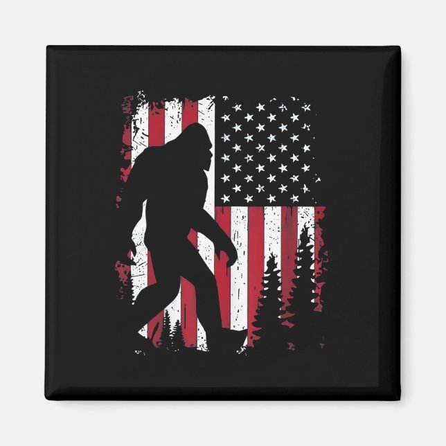 Imã De Julho Sasquatch American Flag Patriotic (Frente)