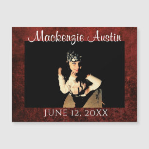 Ímã de Lembrança de Formatura com Foto Rubi Crimso