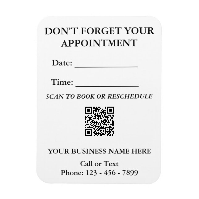 Ímã de Lembrete de Compromisso com QR Moderno (Vertical)