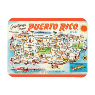 Ímã de Mapa Antigo de Porto Rico