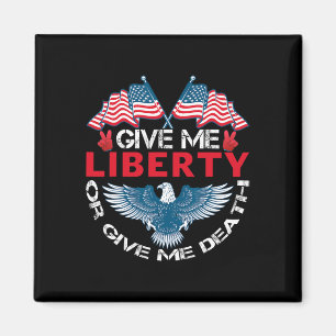 Imã Dê-me Liberdade Ou Dê-me Morte Bandeira Americana