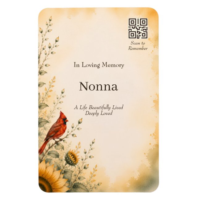 Ímã de Memorial Personalizado com Código QR (Vertical)