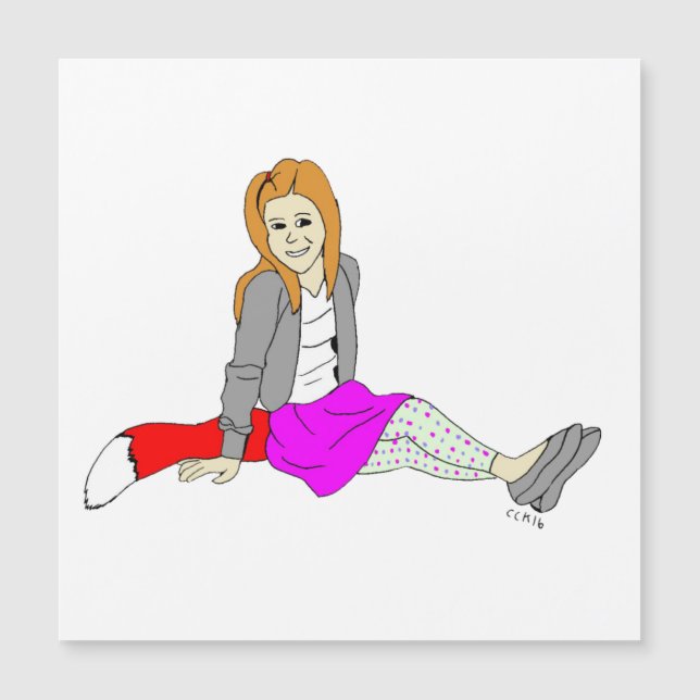 ímã de menina foxy (Frente)