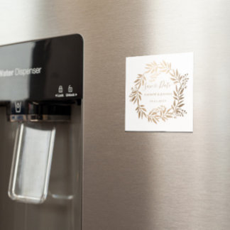 Ímã de Monograma Dourado Personalizado Moderno e E
