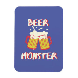Ímã de Monstro de Cerveja com Fundo Roxo