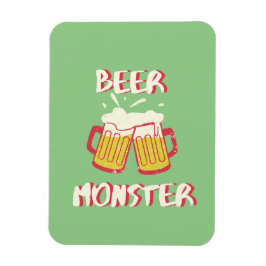 Ímã de Monstro de Cerveja com Fundo Verde