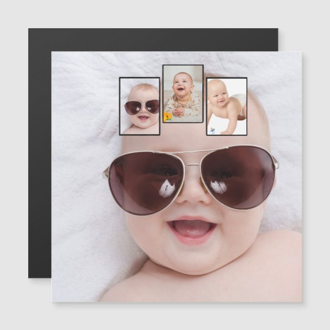 Ímã de Montagem de Foto de Bebê (Frente/Verso)