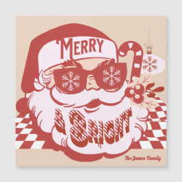 Ímã de Natal Groovy e Retrô Alegre e Brilhante do