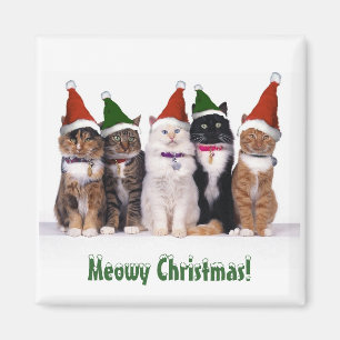 Imã De "Natal Meowy!" Gatos nos chapéus