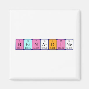 imã de nome de mesa periódica Bernardine