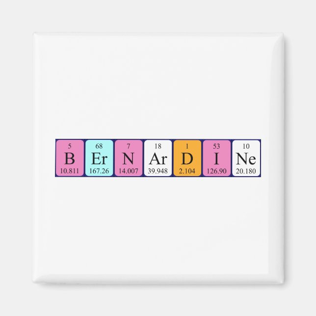 imã de nome de mesa periódica Bernardine (Frente)