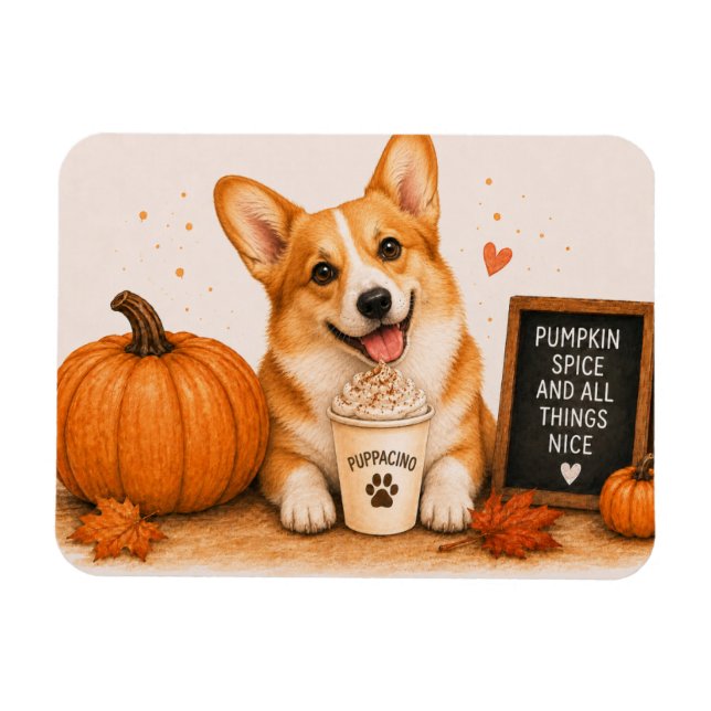 Ímã de Pembroke Welsh Corgi Pumpkin Spice (Horizontal)
