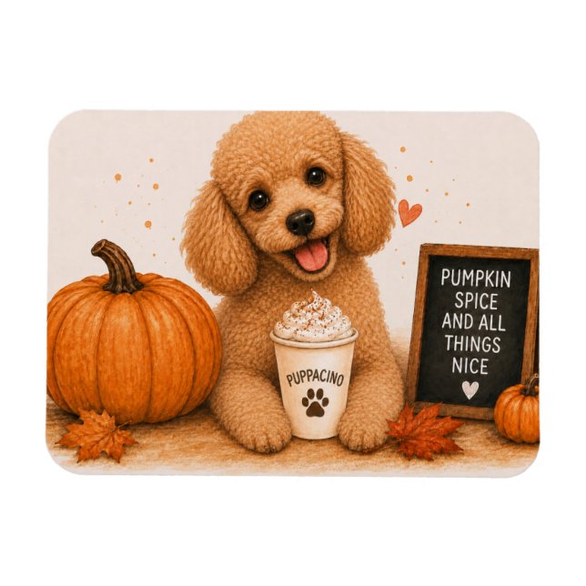Ímã de Poodle Pumpkin Spice (Horizontal)