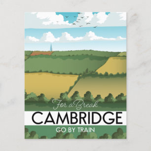 Ímã de pôster de viagem de trem de Cambridge