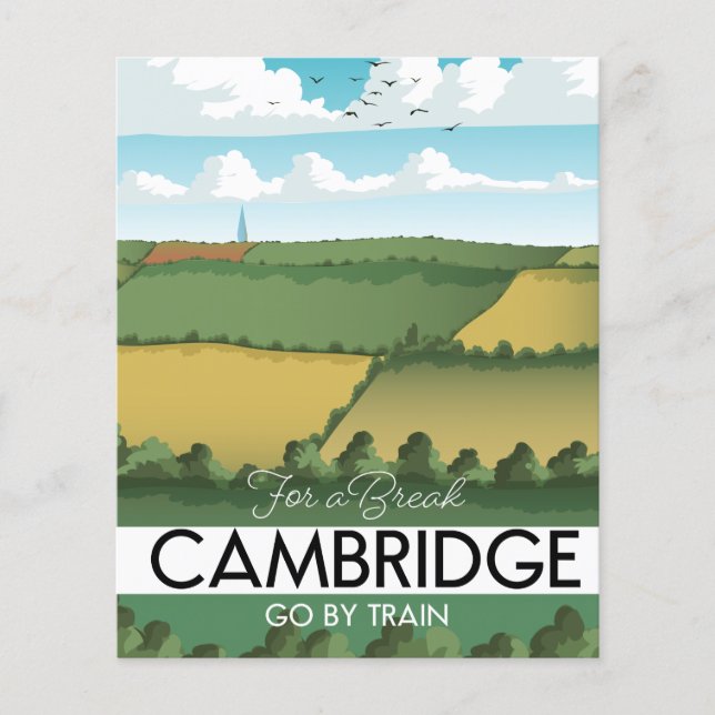 Ímã de pôster de viagem de trem de Cambridge (Frente)