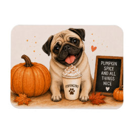 Ímã de Pug com Tempero de Abóbora