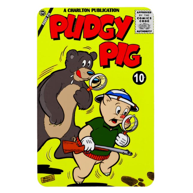 Ímã de Quadrinhos do PORCO PUDGY Clássico (Vertical)