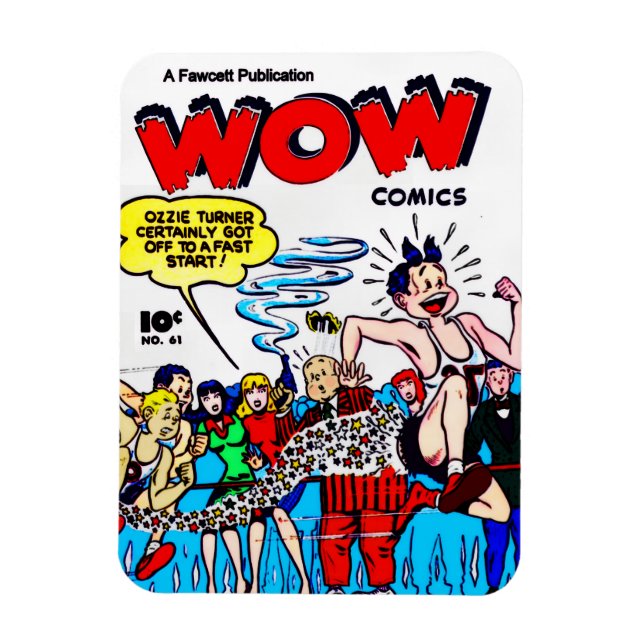Ímã de quadrinhos WOW dos anos 40 (Vertical)