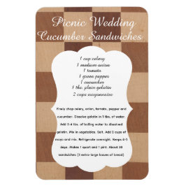 Ímã de Receita de Sanduíche de Pepino para Casamen