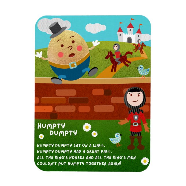 Ímã de Rima Infantil Humpty Dumpty (Vertical)