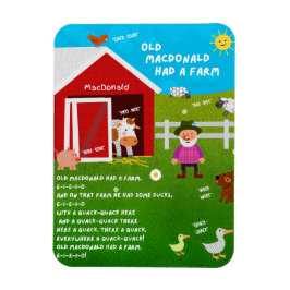 Ímã de Rima Infantil Old MacDonald Had a Farm