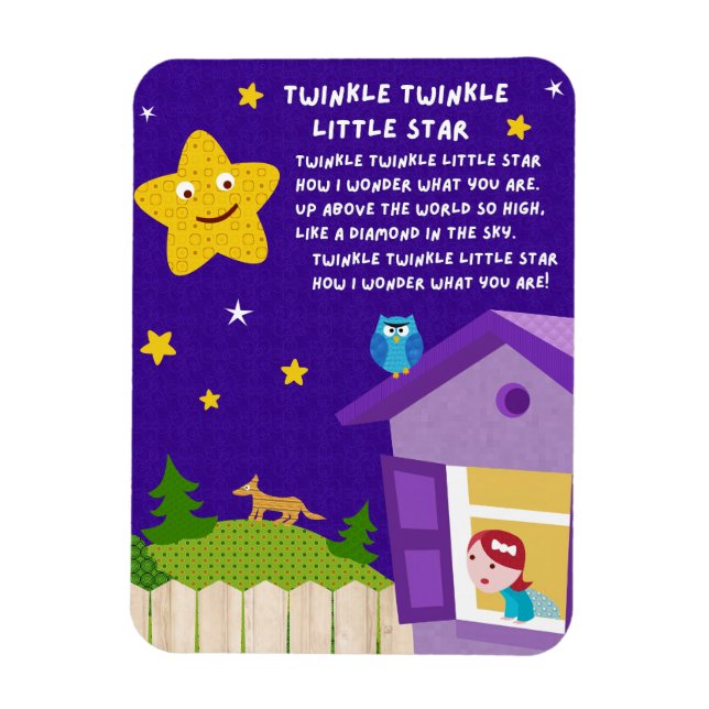 Ímã de Rima Infantil Twinkle Twinkle Little Star (Vertical)