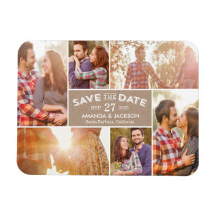 Ímã de Salvar a Data com Vitrine de Fotos