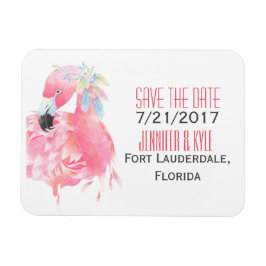 Ímã de Salvar a Data do Casamento Flamingo Tropica