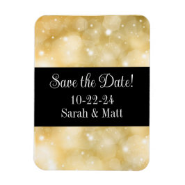 Ímã de salvar a data dourado